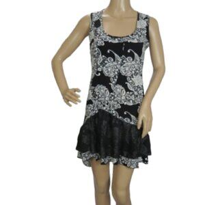 Papillon Black and White Ruffle Dress
